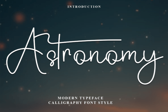 Astronomy: A Festive Script Font for Editorial Design